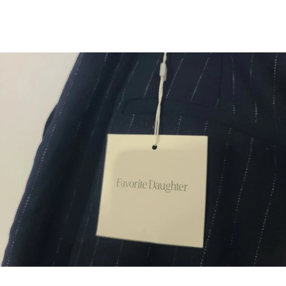 New W/Tag Favorite Daughter Designer Navy Pinstripe Favorite Pants US 14 RT $228 - Picture 11 of 11